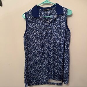 Ralph Lauren Blue Sleeveless Polo Blouse